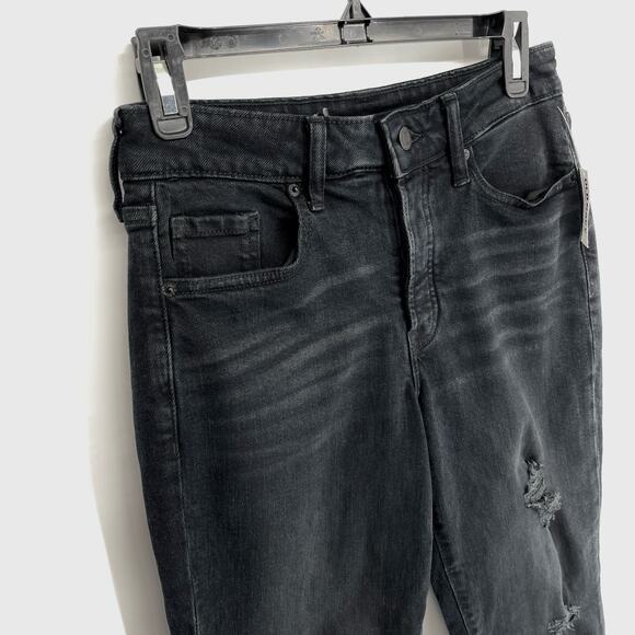 Old Navy NWT High Rise O.G Straight Jeans Secret Slim Pockets Distressed 4 Black - Picture 2 of 10